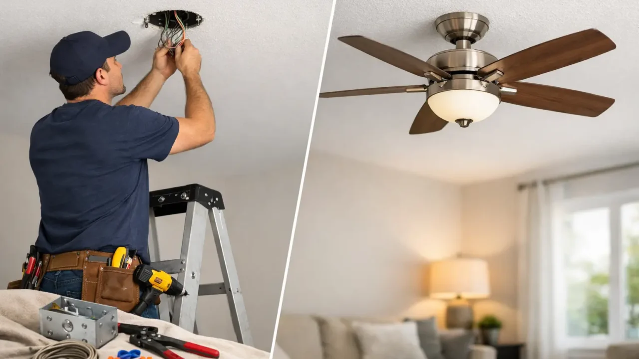Cost to Install a Ceiling Fan Where No Fixture Exists
