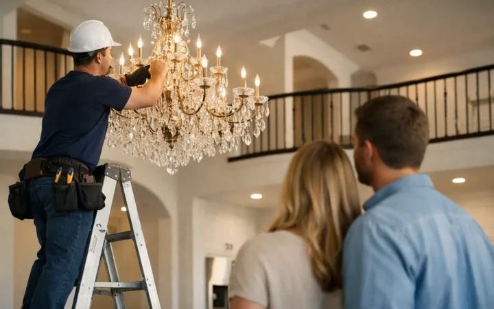 Chandelier Installation Service for DFW Homes