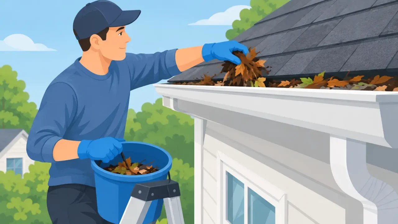 How to Clean Clogged Gutters Safely at Home