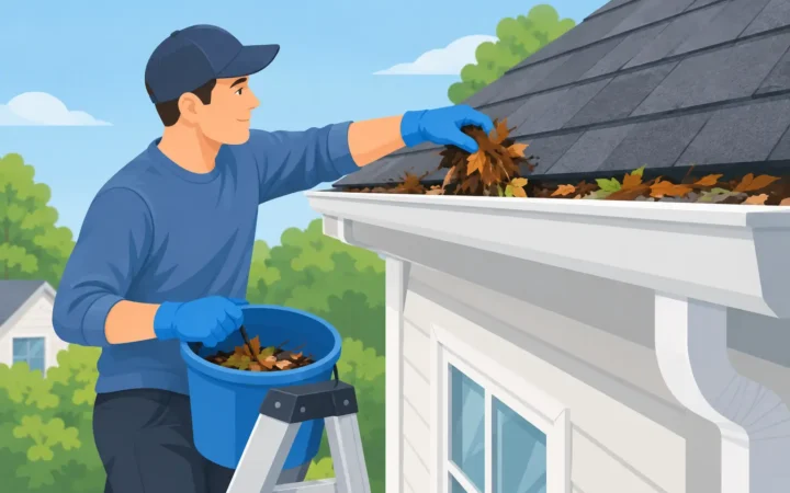 How to Clean Clogged Gutters Safely at Home